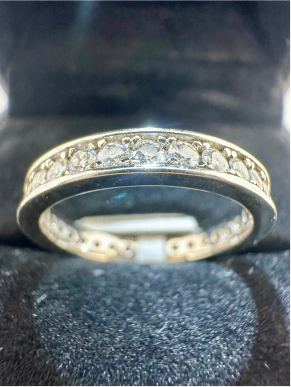 Moissanite Band Channel Set Eternity Ring Wedding Anniversary GRA 18K 925 - Picture 6 of 15